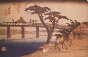 Hiroshige, Ando Moonlight,Nagakubo (nn03) USA oil painting artist
